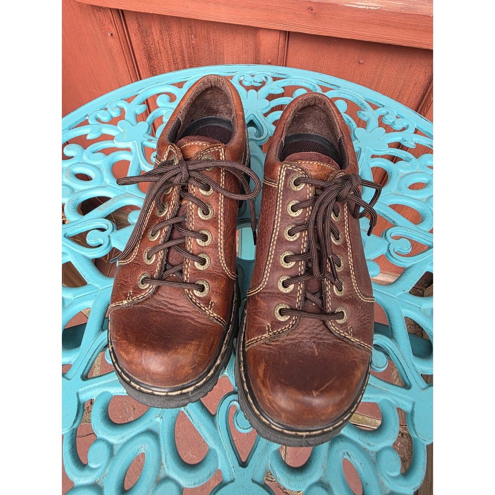 CAT Caterpillar Women's 6W Brown Leather Oxford Work Shoes Oil Resistant